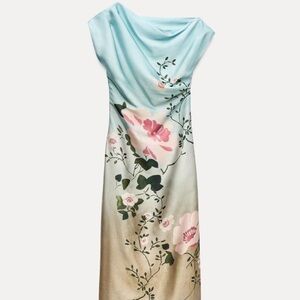 Floral Blue and Pink Women's Dress